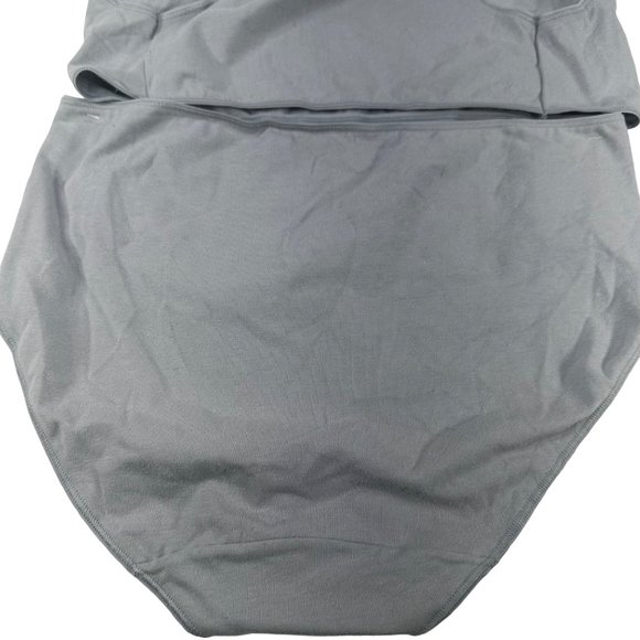 Lot Of Two Hanes Women's Size 8 Panty Brief Hi Cut Gray New Without Tags - Picture 3 of 7